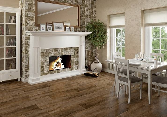 Italian Wood Керамогранит темно-коричневый G-252/SR/20x60